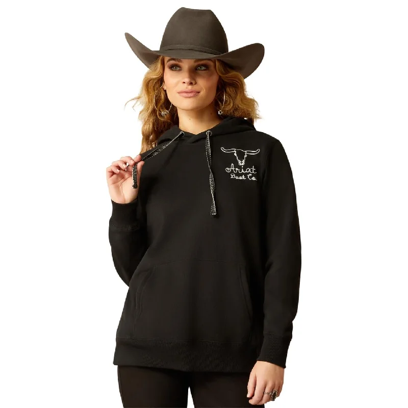 Fashion And Simplicity Ariat Women's Steer Stitch Hoodie, Black
