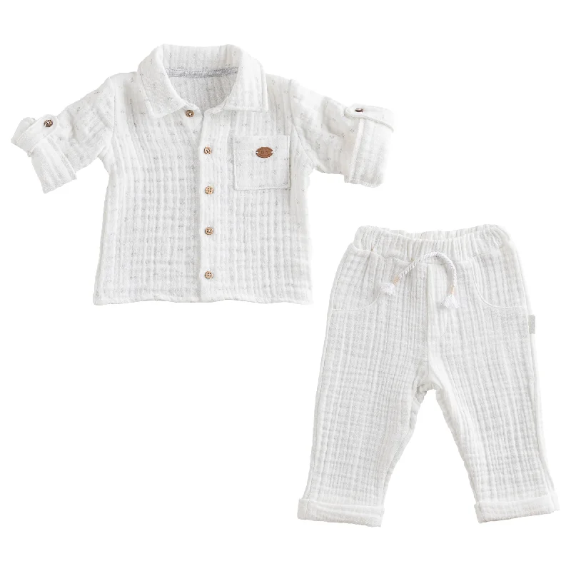 Soft Comfort White Muslin Formal Outfit