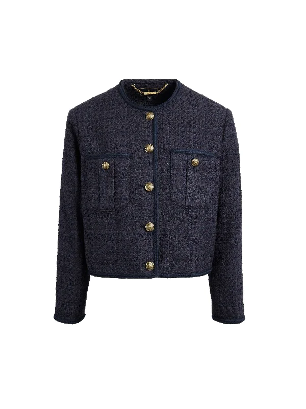 Relaxed Wear Esme Boucle Jacket - Navy