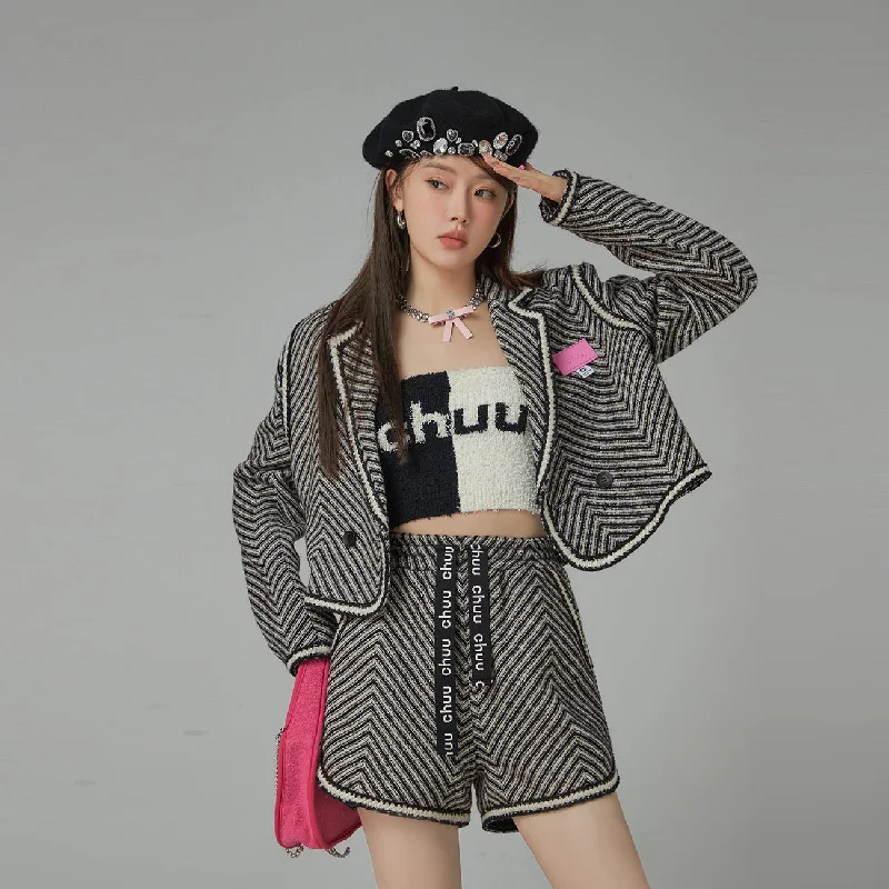Comfy Dress Big Time Luck Striped Loose Fit Short Jacket