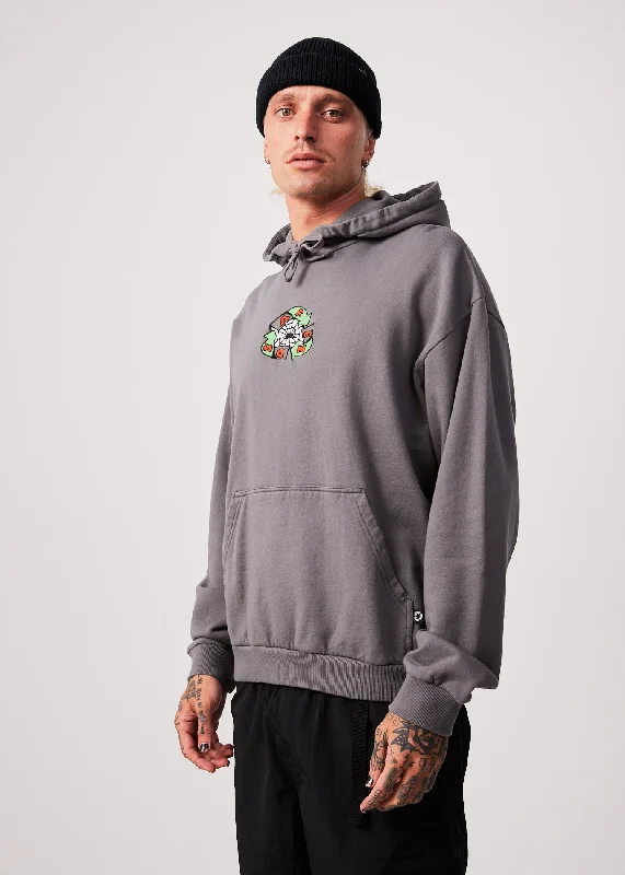 Soft Tops AFENDS Mens Warped - Hoodie - Steel