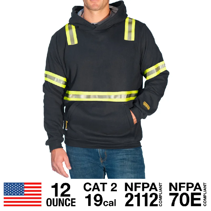Double-sided Wear Black Enhanced Visibility Pullover FR Hoodie