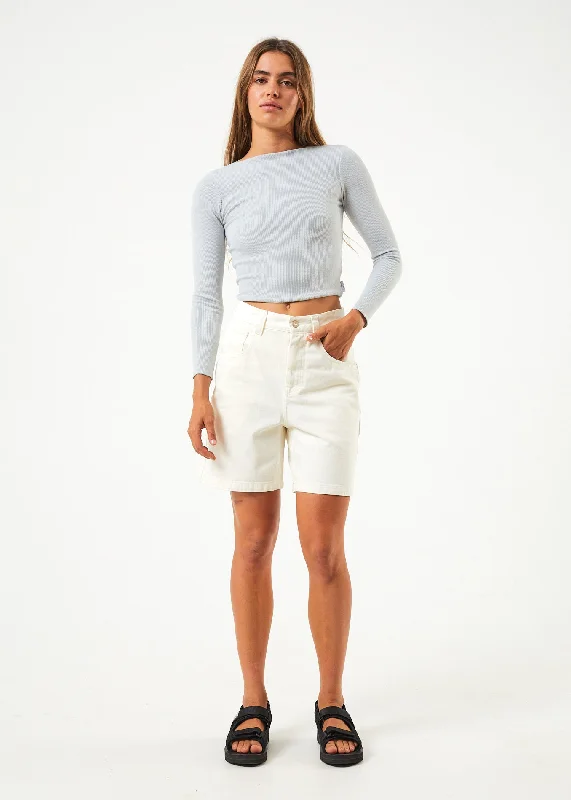 Soft Clothing AFENDS Womens Emilie - Denim Carpenter Shorts - Off White