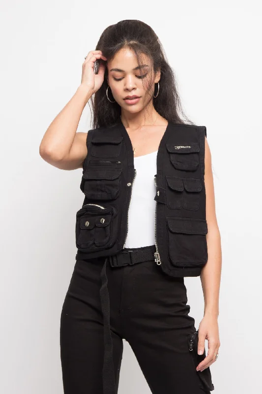 Fashion Comfort Utility Zipper Pocket Vest