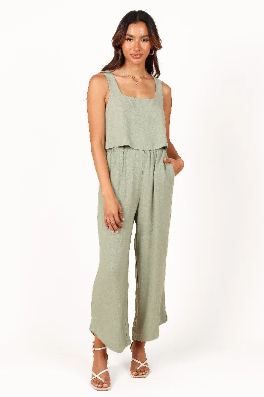 Relaxed Fit Wear Eleanor High Waisted Pants - Green