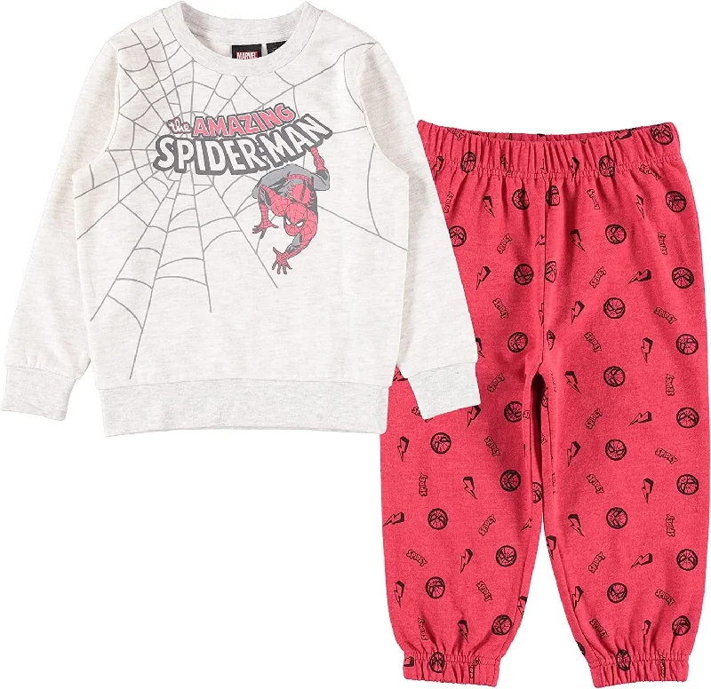 Casual Fit Marvel Spiderman Boys’ 2 Pack Fleece Sweatshirt Jogger Pants Set For Toddler Boys- Sizes 2T-5T Casual Fit Marvel Spiderman Boys’ 2 Pack Fleece Sweatshirt Jogger Pants Set For Toddler Boys- Sizes 2T-5T