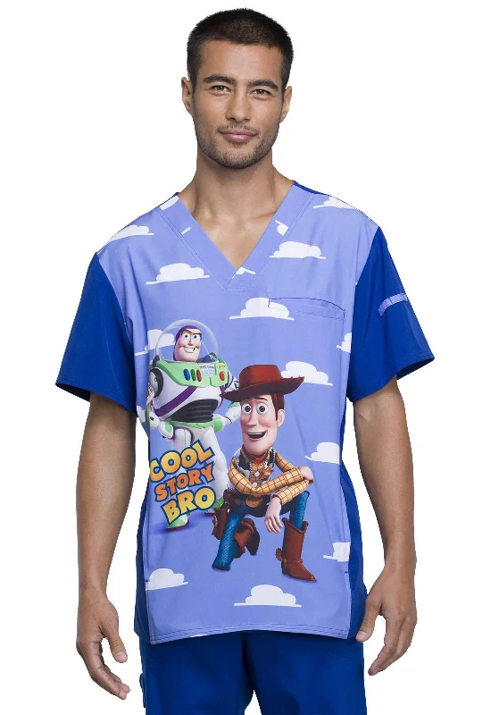 Classic And Versatile Tooniforms Men Scrubs Top V-Neck TF700, XS, Cool Story