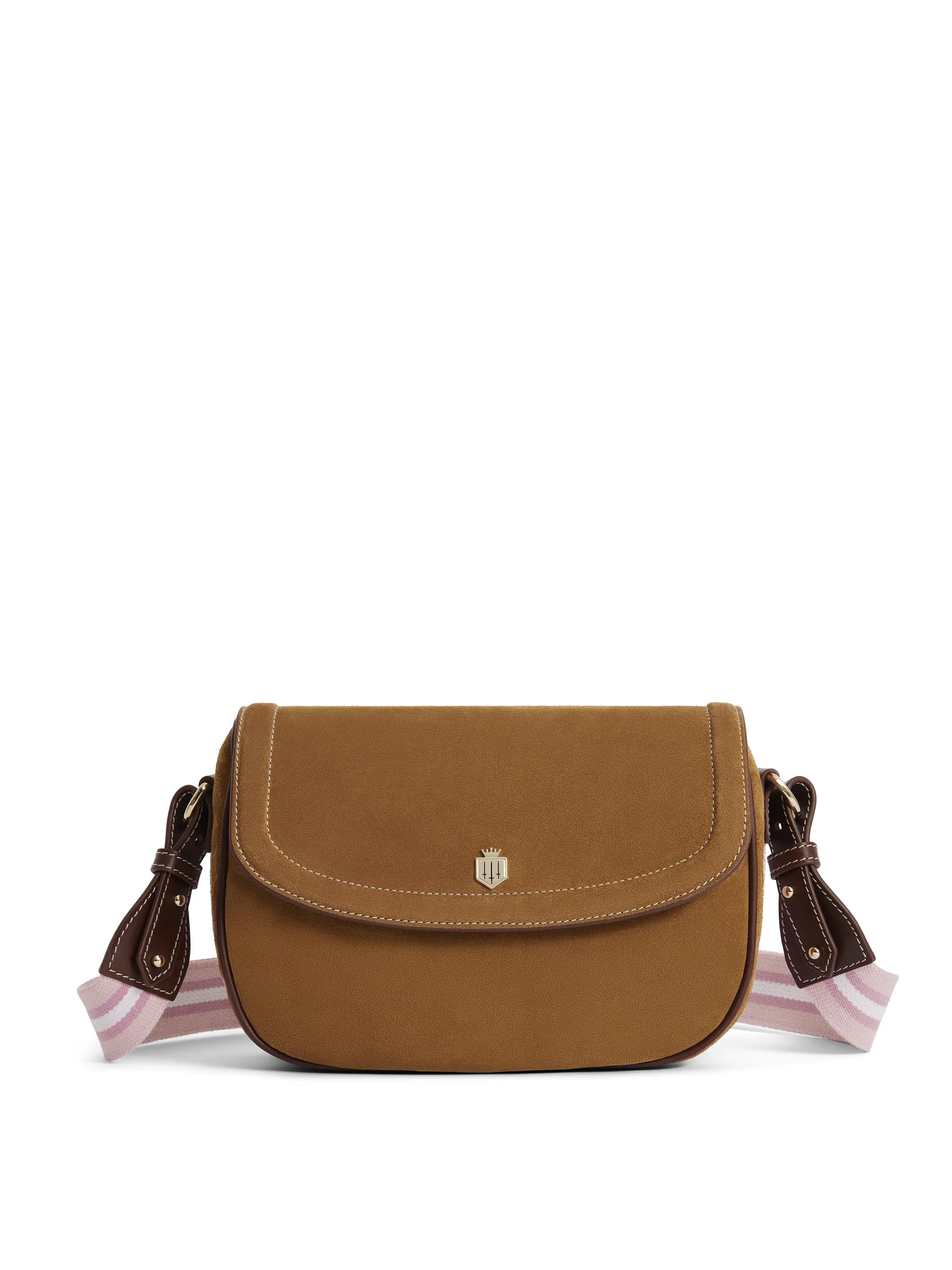 Relaxed Looks Boston Bag - Breast Cancer Now Tan Suede & Pink 2024