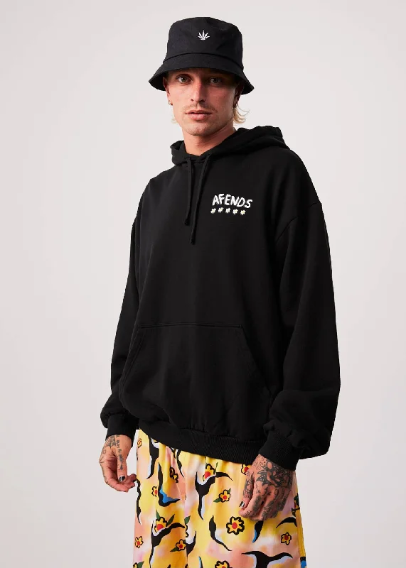Cozy Lounge Wear AFENDS Mens Flowers - Hoodie - Black