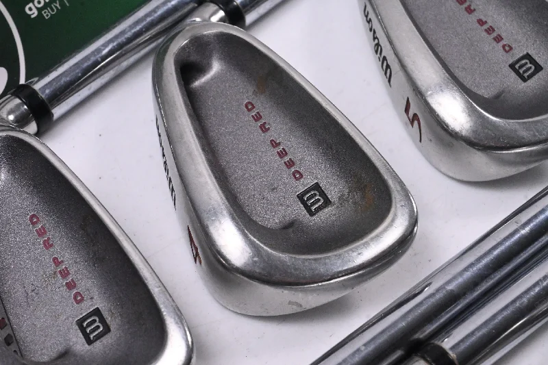 Retro Design Wilson Deep Red Irons / 3-PW+SW / Regular Flex Wilson Fat Shafts