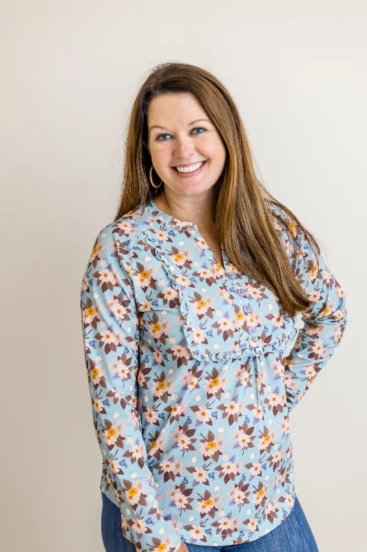 Elegant And Noble Women's Tunic Autumn Sky Serenade