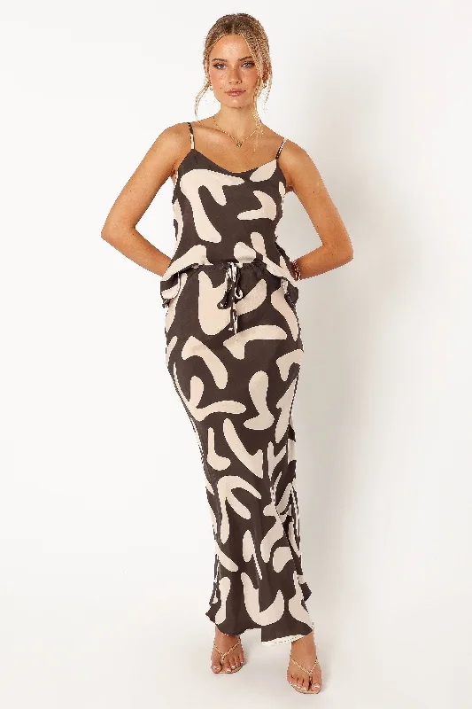 Relaxed Dresses Bowie Cupro Maxi Skirt - Brown Beige