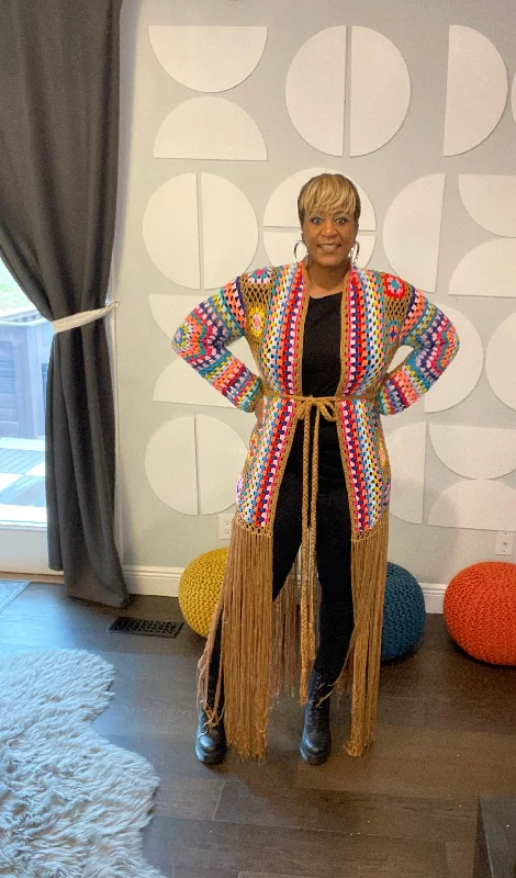 Comfortable Tops “Boho Glam” Crochet Cardigan