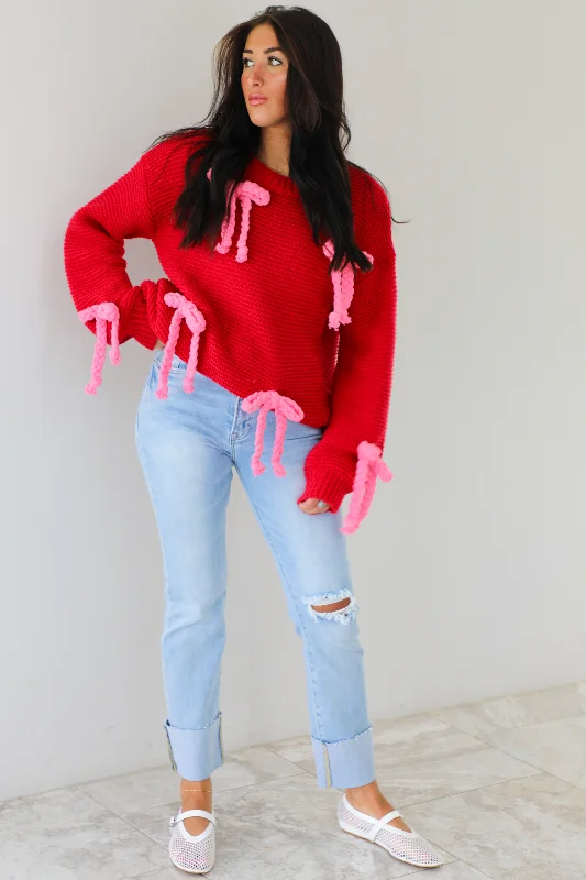Smart Comfort RESTOCK: Wear It Out Chunky Sweater: Red/Pink
