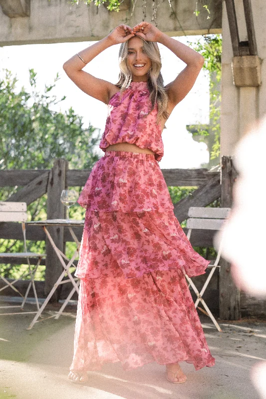 Soft Knitwear Blaise Frill Skirt - Pink