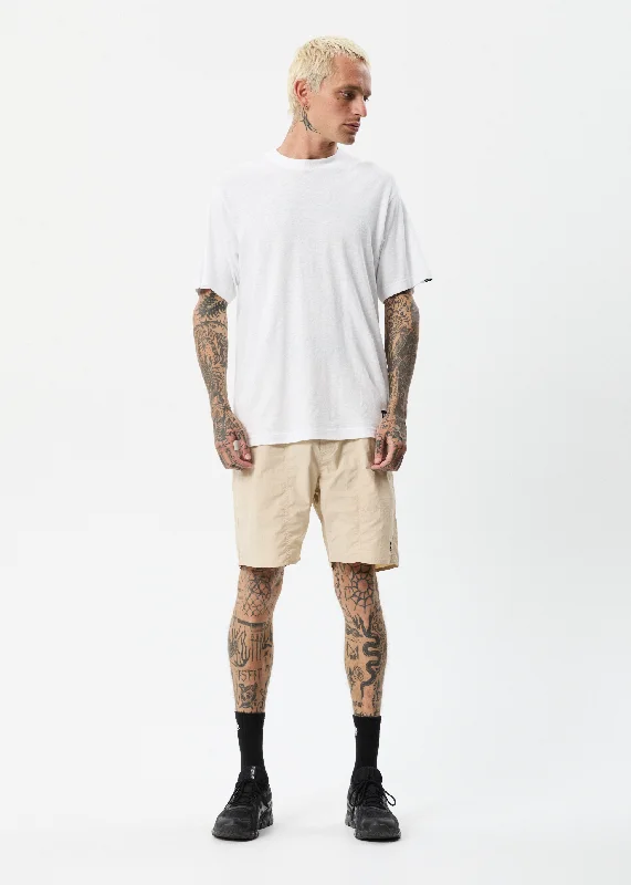 Classic Comfort AFENDS Mens Baywatch Misprint - Elastic Waist Shorts - Bone