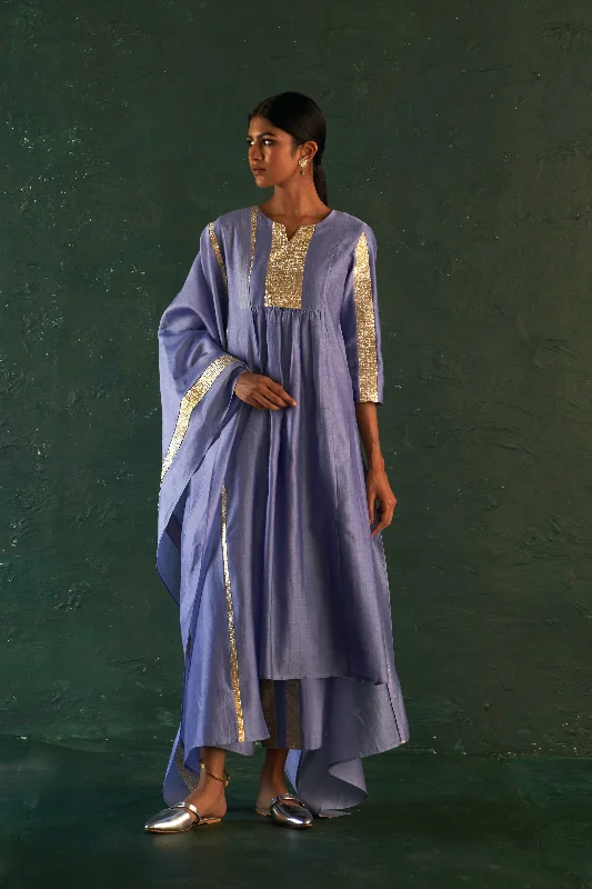 European Plan Midas Lavender Chanderi Kurta - Set of 3