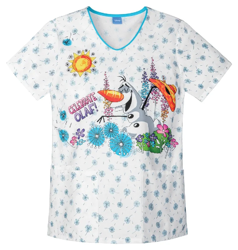 Relaxed And Casual V-Neck Top (Celebrate Olaf;Large)