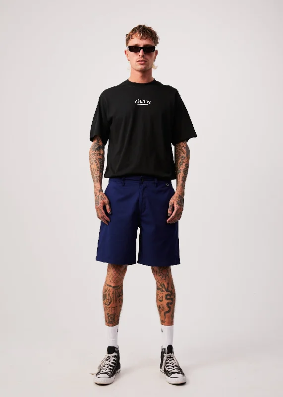Comfortable Jeans AFENDS Mens Ninety Twos - Chino Shorts - Seaport