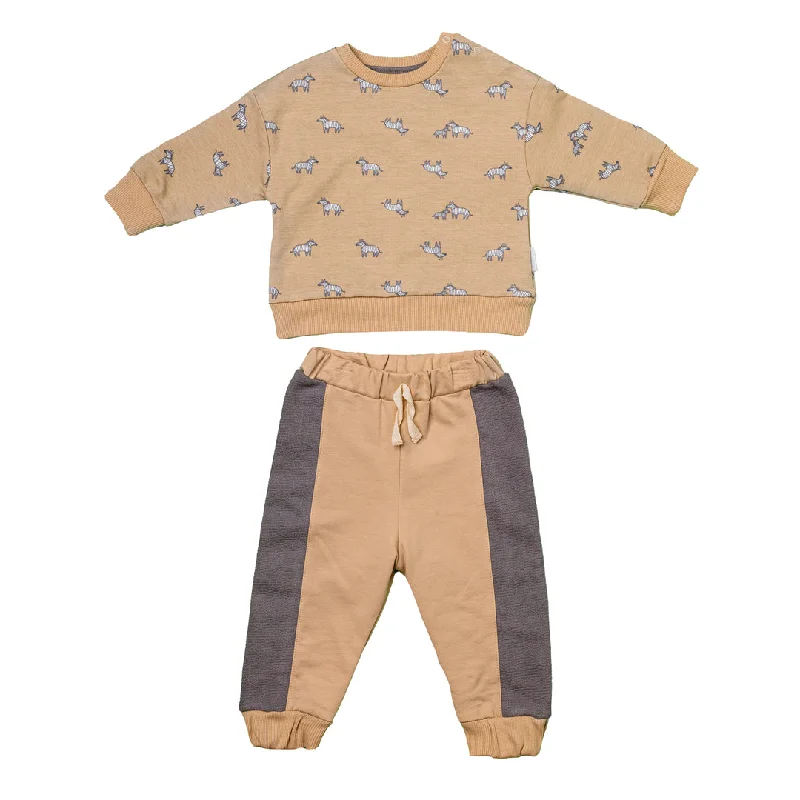Breathable Style Beige 2 Pieces Set