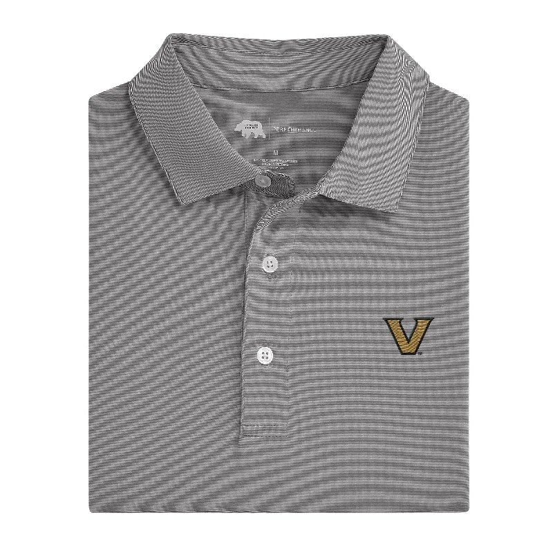 Relaxed Chic Hairline Stripe Vanderbilt Performance Polo