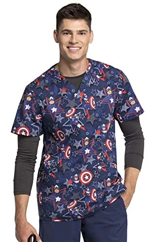 Fashionable And Versatile Tooniforms Men Scrubs Top V-Neck TF676