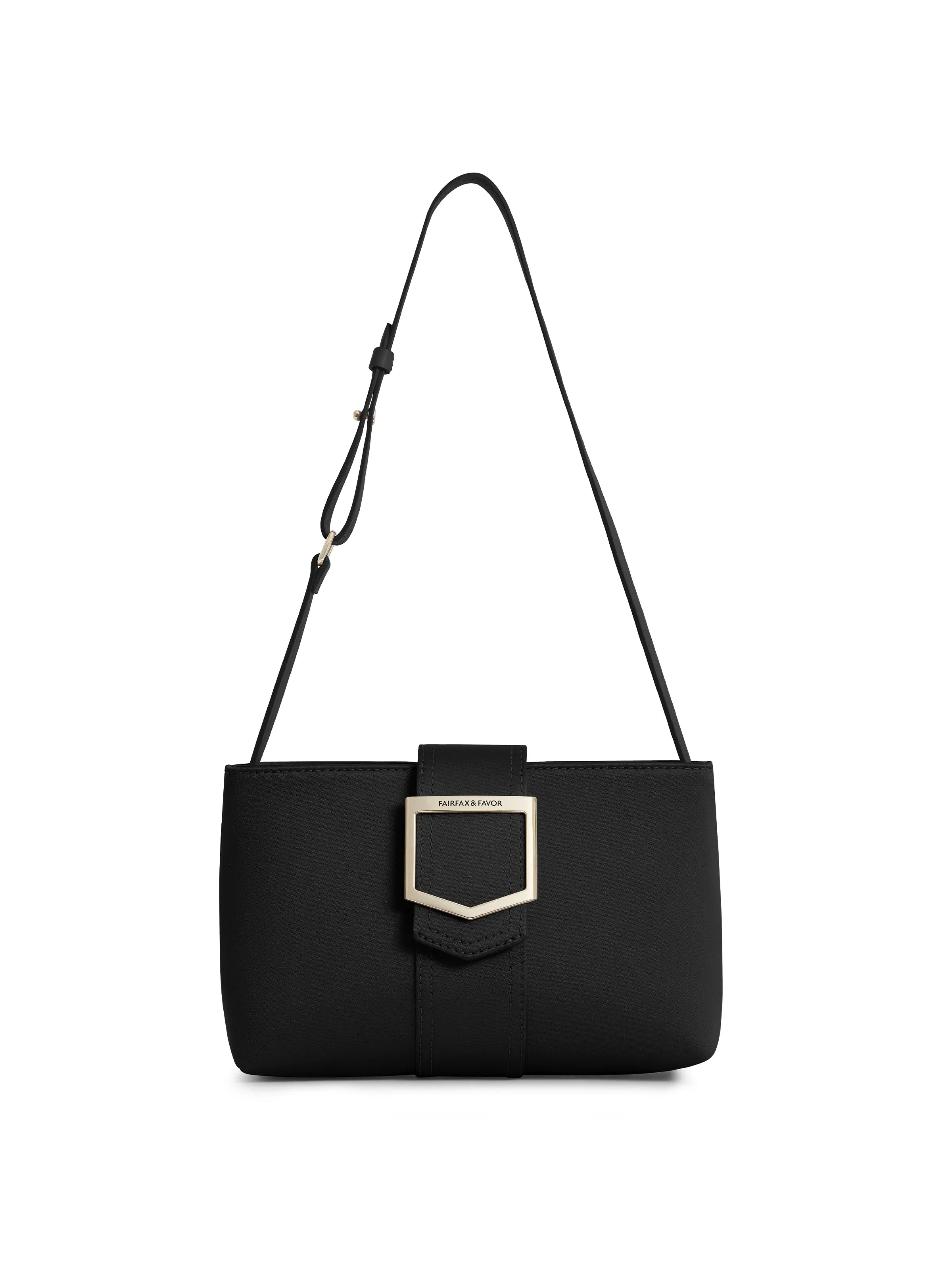 Fresh And Natural Belmont Shoulder Bag - Black Satin
