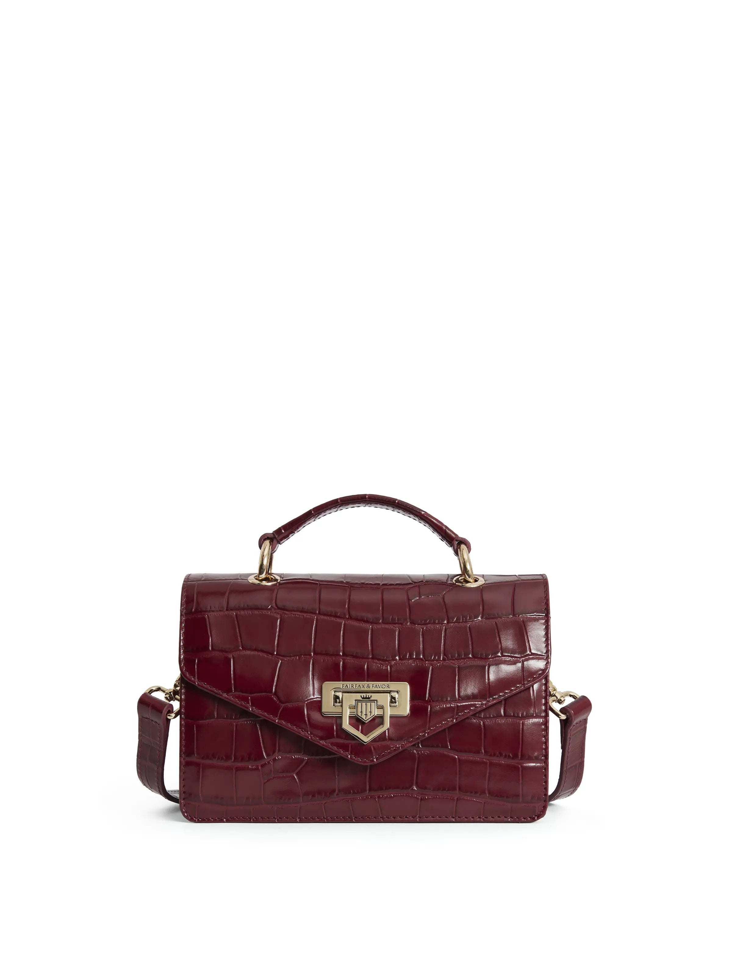 Personalized Design Loxley Mini Cross Body Bag - Ruby Croc Leather
