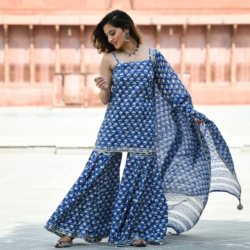 Customized Version Bunaai Sitara Handblock Printed Suit Set