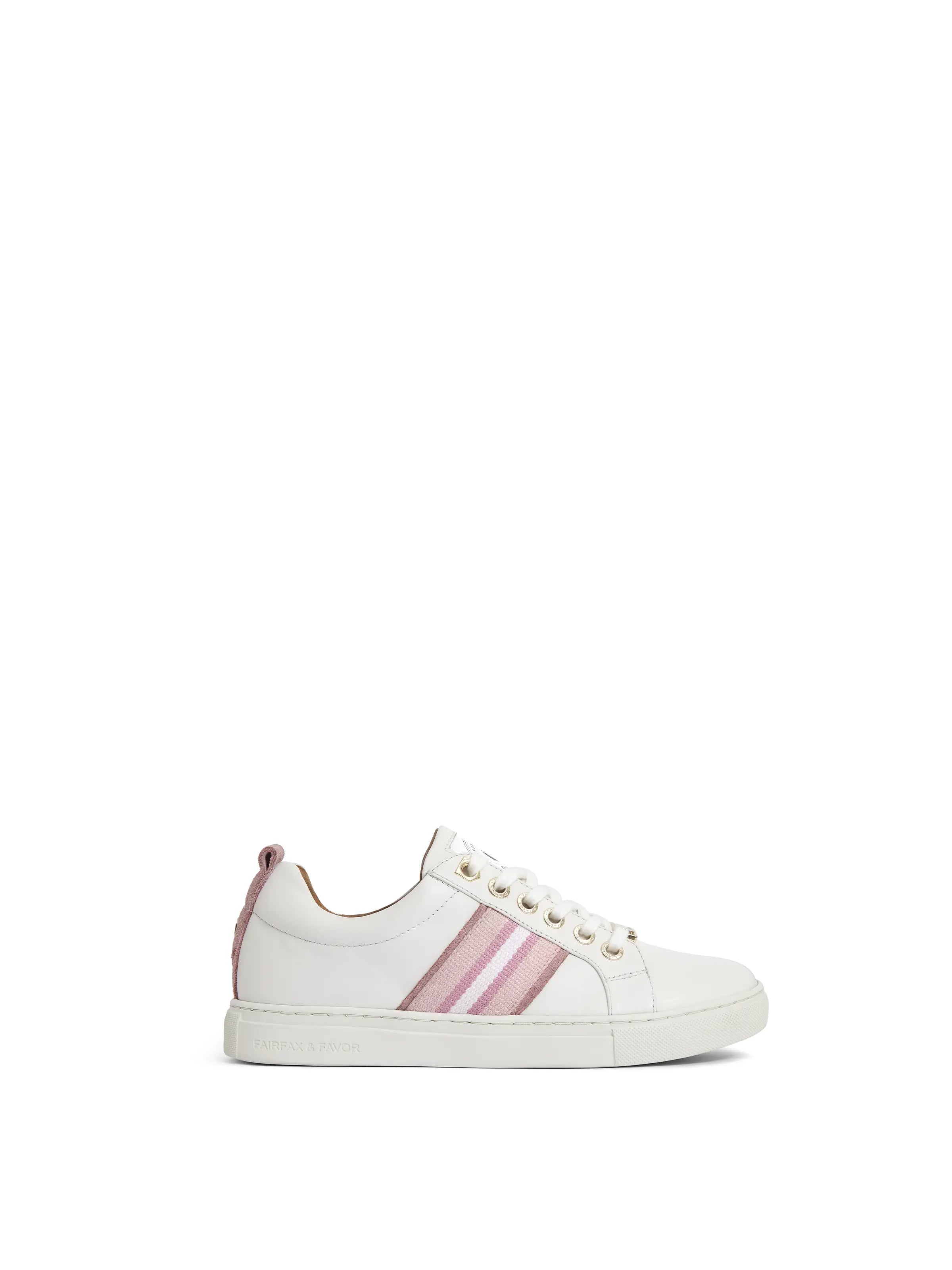 Timeless Outfits Boston Trainer - White Leather - Breast Cancer Now Pink 2024