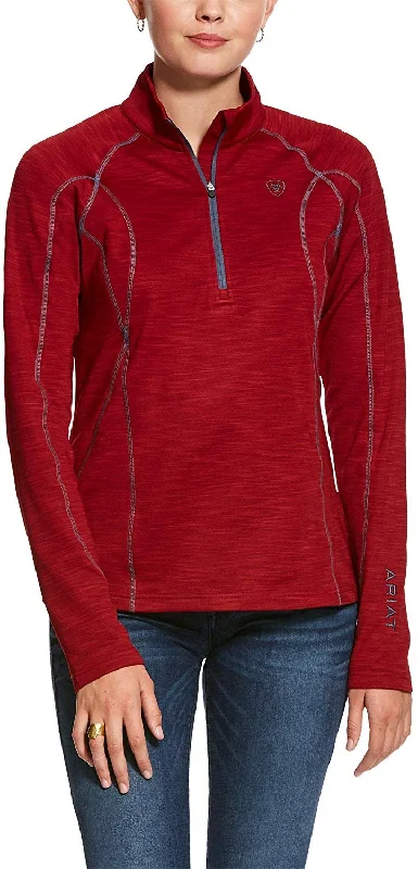 Exclusive Customization Ariat Women's Conquest 2.0 1/2 Zip Sweatshirt Laylow Red, X-Small