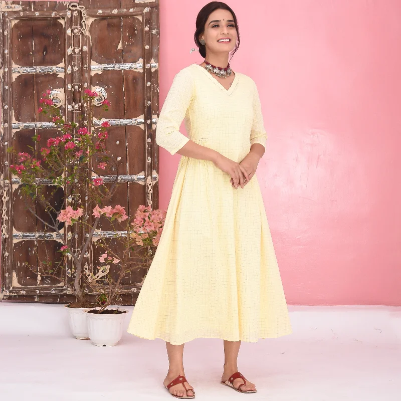 Relaxed Dresses Bunaai Light Yellow Cotton Dress