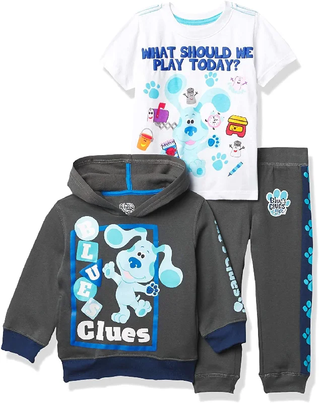 Cozy Knits Nickelodeon Blue's Clues & You Hoodie, T-Shirt, & Jogger Sweatpant, 3-Piece Athleisure Outfit Bundle Set-Toddler Boy-Nick Jr Cozy Knits Nickelodeon Blue's Clues & You Hoodie, T-Shirt, & Jogger Sweatpant, 3-Piece Athleisure Outfit Bundle Set-Toddler Boy-Nick Jr