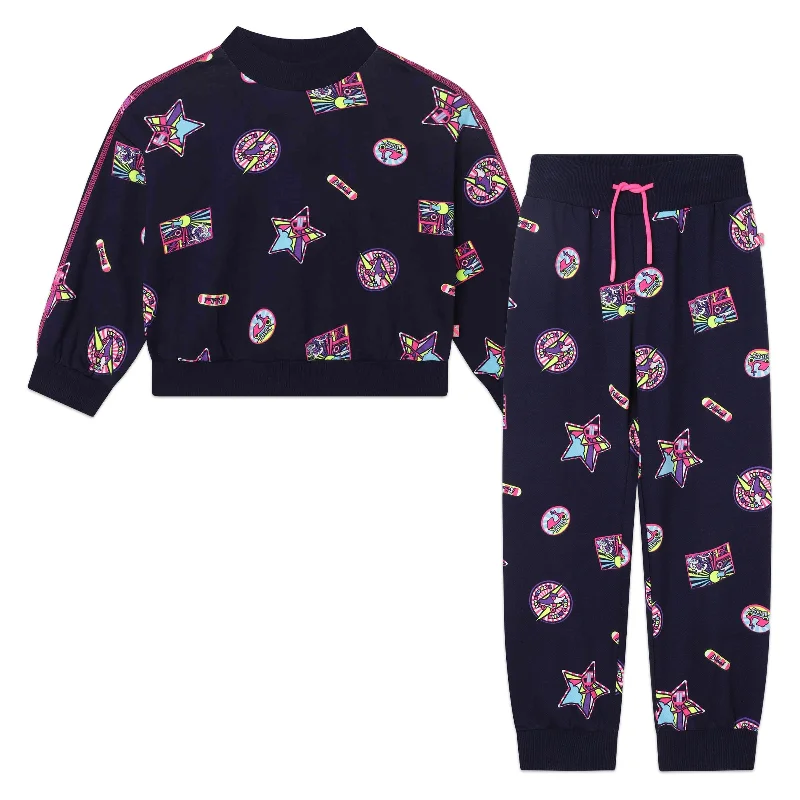 New Design Navy Logo Patch Tracksuit
