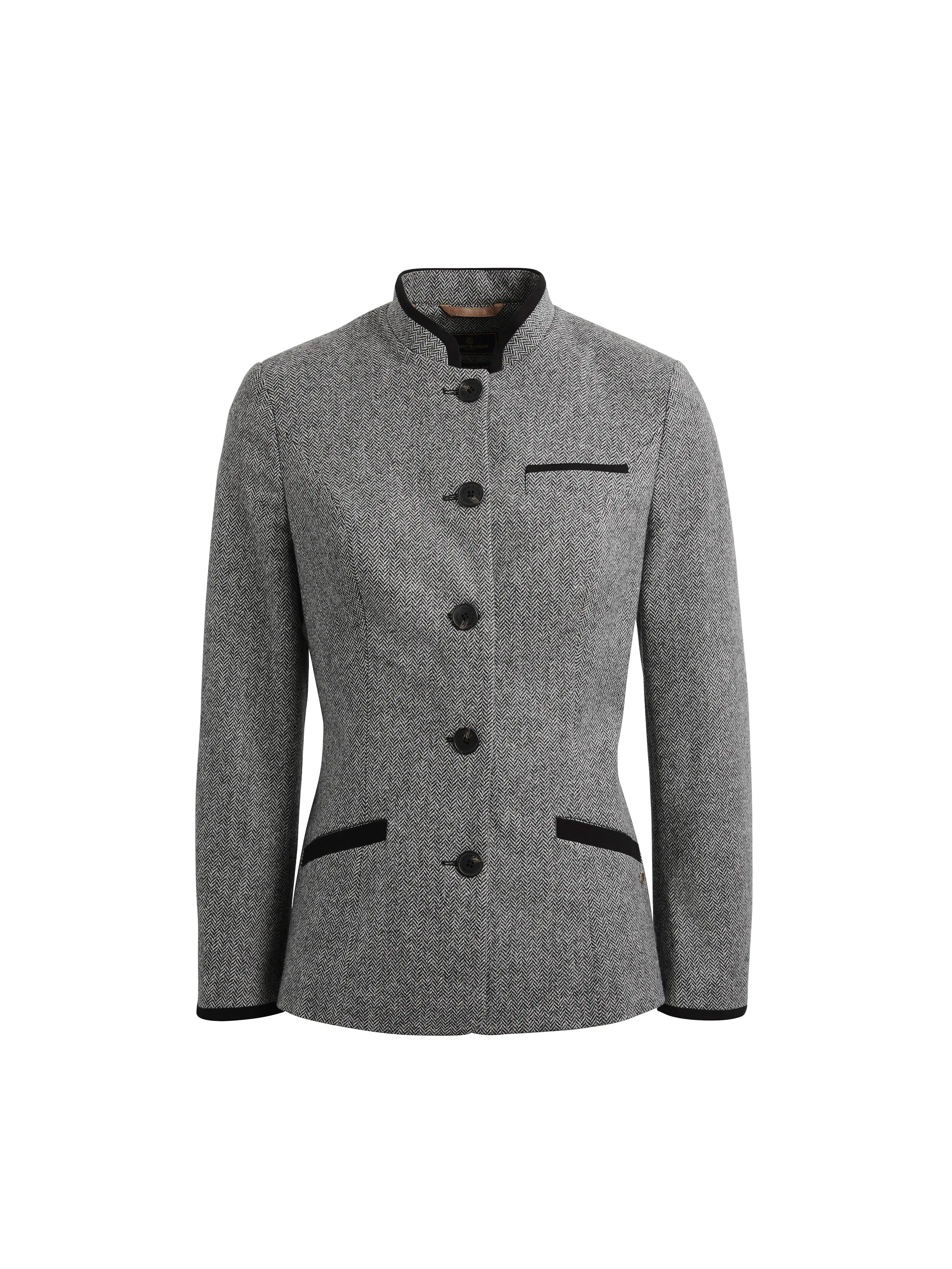 Embroidery Design Madeline Jacket - Monochrome Herringbone