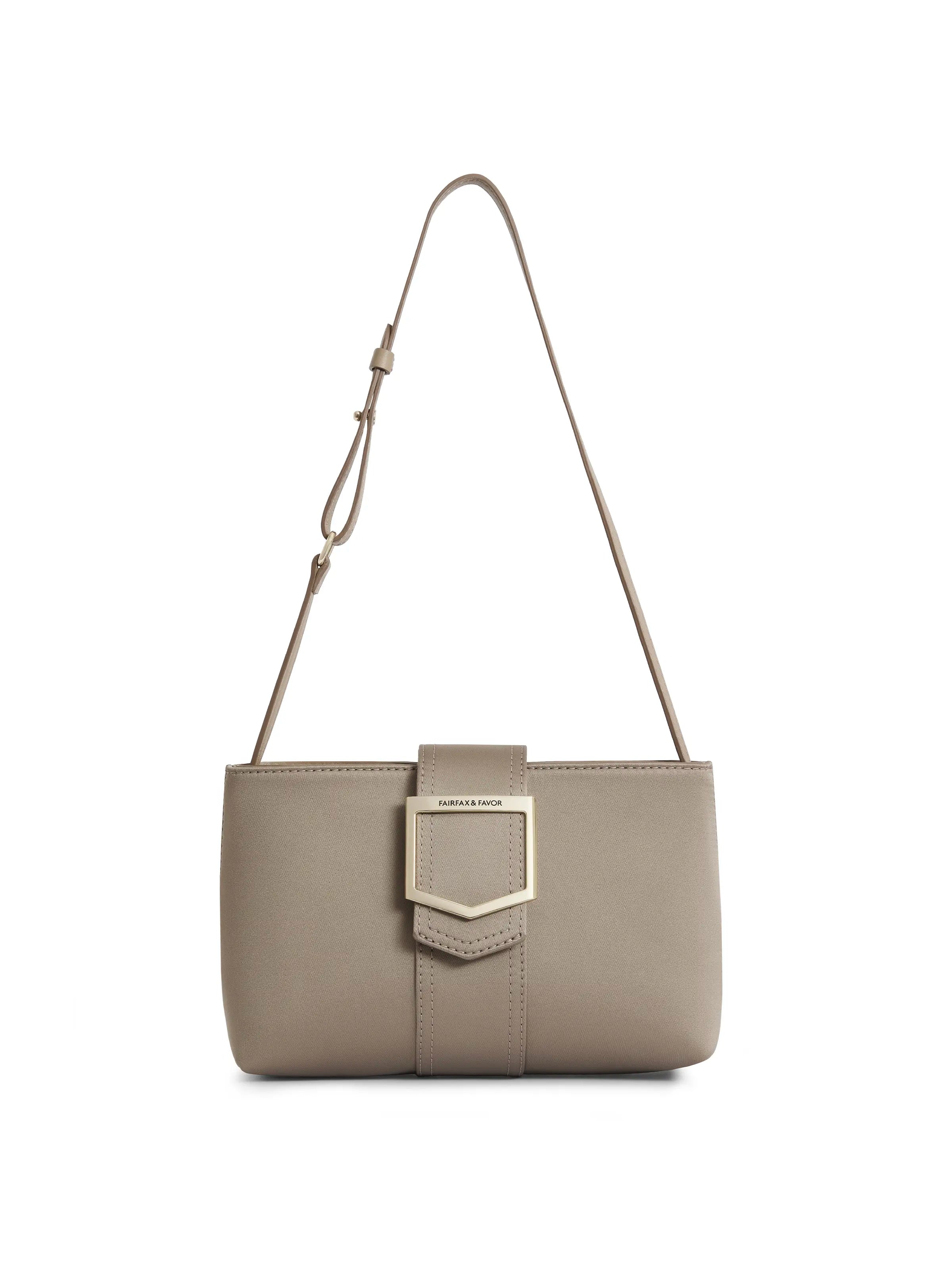 Fashionable And Versatile Belmont Shoulder Bag - Champagne Satin
