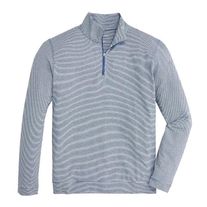 Trendy Dresses Flow 1/4 Zip Stripe Pullover - Dark Denim
