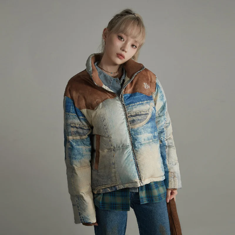 Casual Chic Outfits Printed Overfit Wellon Padded Jacket