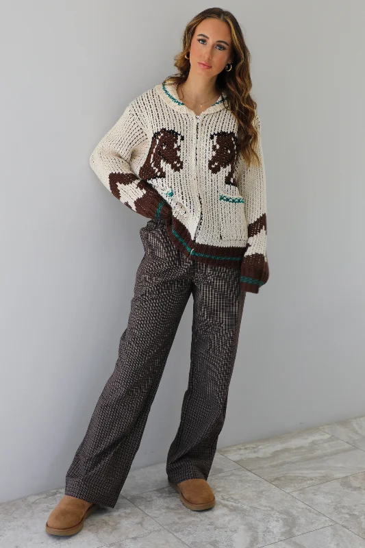Classic Western Vibes Zip-Up Jacket: Sand/Multi