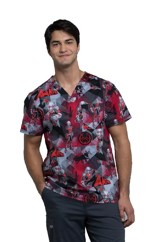 Celebrity Style Cherokee Tooniforms Men's V-Neck Ant Man Print Scrub Top XXX-Large Print Celebrity Style Cherokee Tooniforms Men's V-Neck Ant Man Print Scrub Top XXX-Large Print