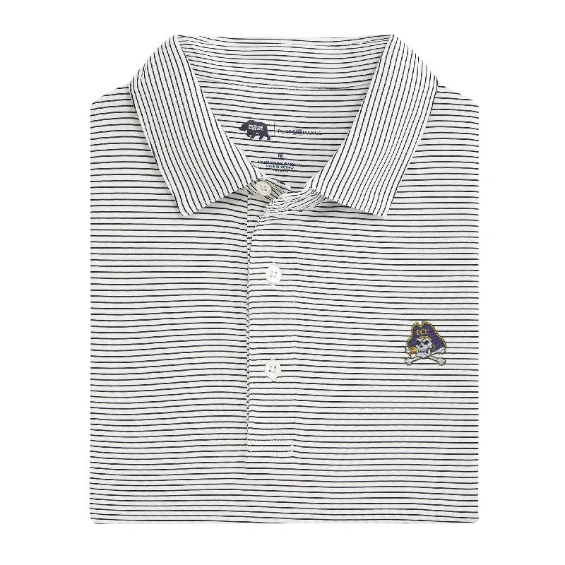 Layered Style East Carolina Birdie Stripe Performance Polo