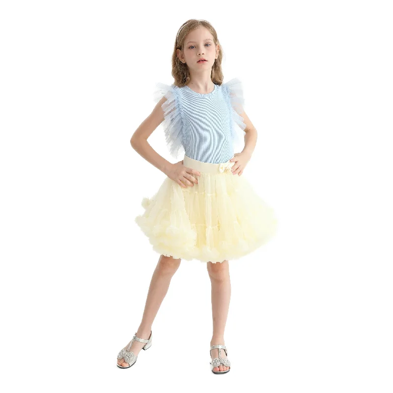 Stretch Design Multicolor Pomona Ruffle Skirt Outfit