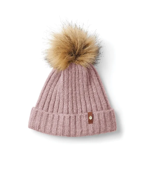 Relaxed Fashion Signature Knitted Bobble Hat - Breast Cancer Now Pink