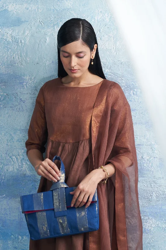 Casual Ease Woody Brown Round Yoke Kurta Set