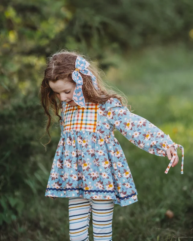 Playful Style Autumn Sky Serenade Bow Tie Tunic