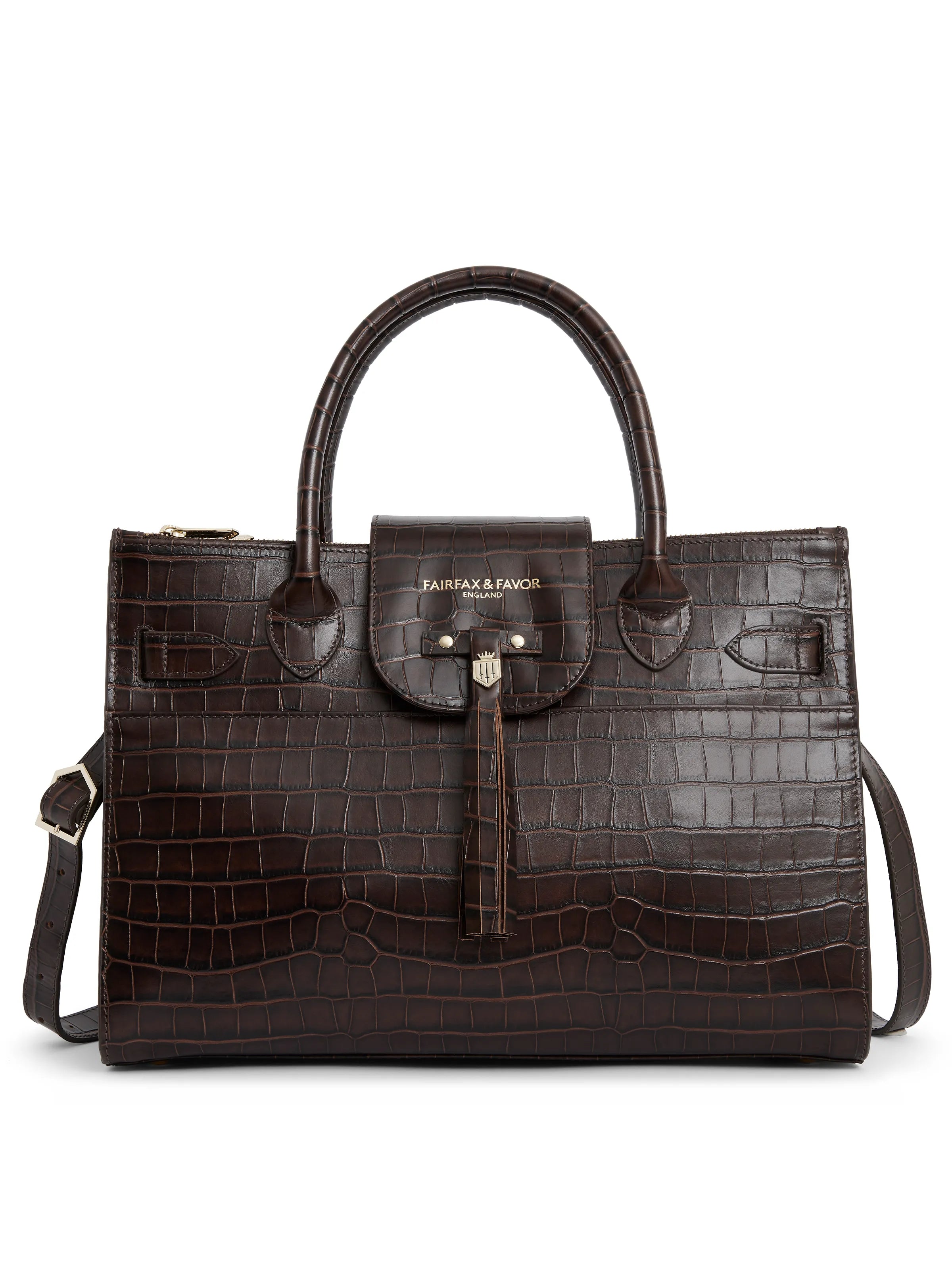 Soft Casuals Windsor Work Bag - Mahogany Croc Leather