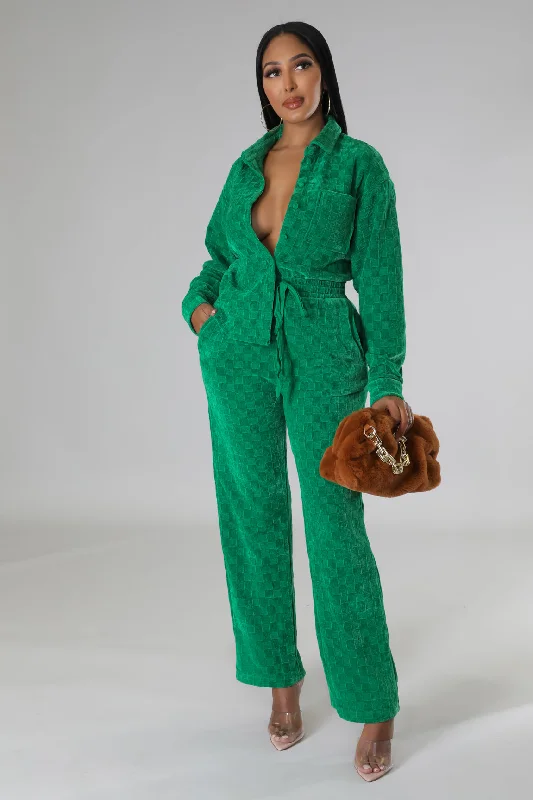 Trendy Casuals Velvety Hours Pant Set