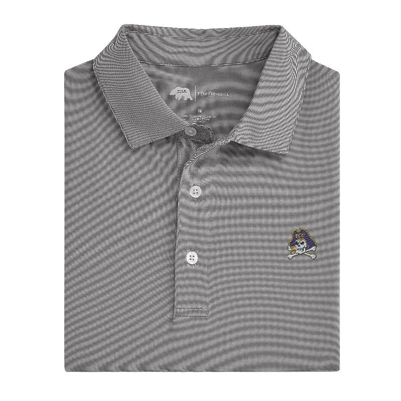 Light Comfort East Carolina Hairline Stripe Performance Polo