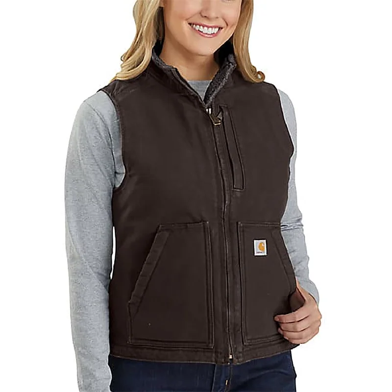 Refreshing Design Women's Sherpa Lined Duck Mock Neck Vest 104224