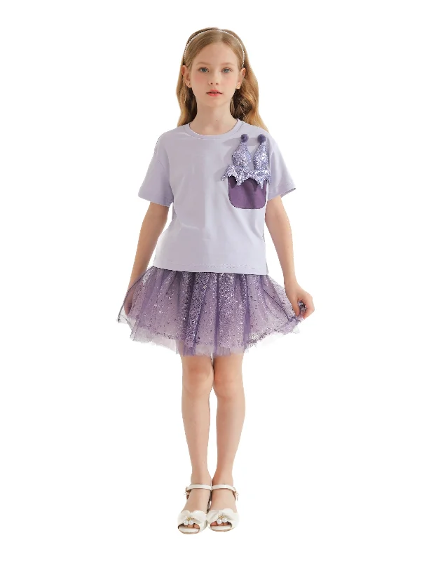 Soft Wear Purple Glimmer Applique Outfit